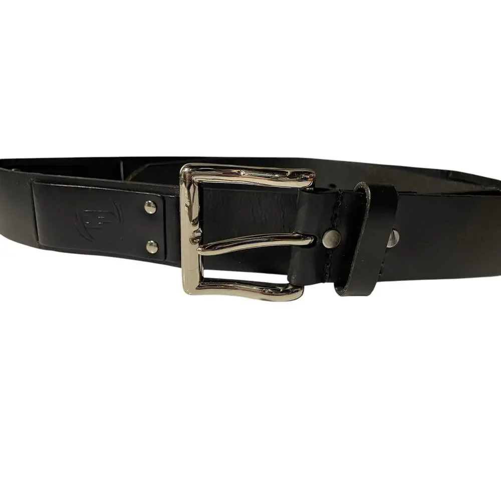 Men’s Black Belt Leather - PHAT FARM Waist 40” Retro P-83126 Y2K Hip Hop Skater